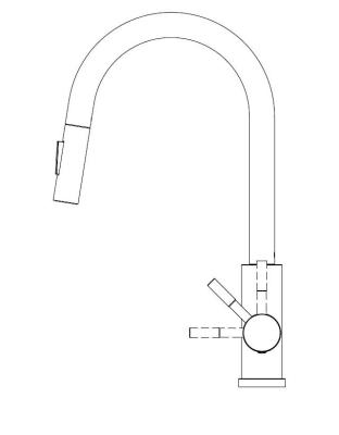Pure.Sink Elite Steel Stream-S torneira de cozinha PVD Ouro Escovado com bica extensível PS8045-60
