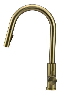 Pure.Sink Elite Steel Stream-S torneira de cozinha PVD Ouro Escovado com bica extensível PS8045-60