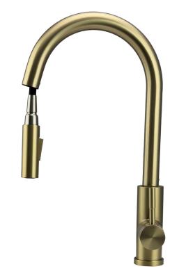 Pure.Sink Elite Steel Stream-S torneira de cozinha PVD Ouro Escovado com bica extensível PS8045-60