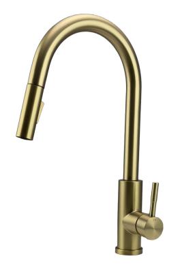 Pure.Sink Elite Steel Stream-S torneira de cozinha PVD Ouro Escovado com bica extensível PS8045-60