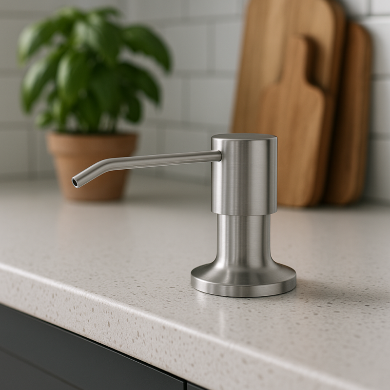 Quadri Manchester Dispensador de Sabão Embutido em Aço Inoxidável - Recarregável por Cima 1208967655