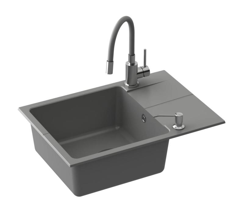 Quadri Bristol Kitchen Mixer Tap Stainless Steel with Flexible Beige Spout 1208967664