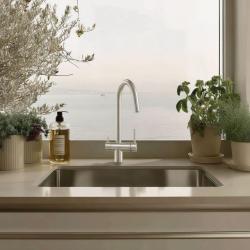 Quadri Leichester Torneira de Cozinha Inox 3-vias com uma conexão extra para água filtrada 1208967668