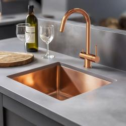 Quadri Leichester Torneira de Cozinha PVD Cobre 3-vias com uma conexão extra para água filtrada 1208967670