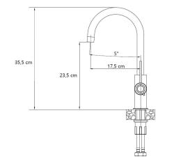 Misturador de cozinha Quadri Lancaster PVD cobre com bica giratória 1208967684