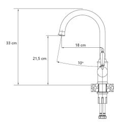 Quadri Workshop Clássica Nostálgica Torneira de Cozinha Preta com Acabamento em Cobre PVD com Alça de Cerâmica 1208967723