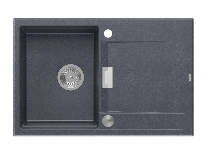 Quadri Minton Pia de Granito Antracite de Sobrepor 76x50cm com Escorredor Reversível e Válvula de Aço Inoxidável - 1208967744