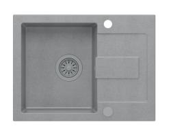 Quadri Sutton Cinza Granito Cuba de Sobrepor 60x45cm com Escorredor, Reversível com Plug Cinza - 1208967750