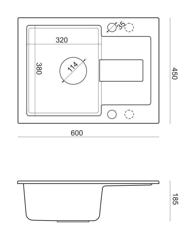 Pia de Montagem de Granito Quadri Sutton Bege Areia com Escorredor, Reversível com Tampa Bege - 60x45cm - 1208967751