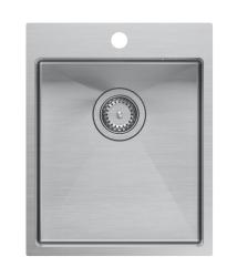Aquadesign Clara Pia de Cozinha em Aço Inoxidável 40x50cm para Montagem de Superfície ou Embutida com Área para Torneira e Tampa de Aço Inoxidável - 1208967757