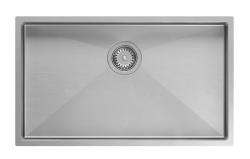 Aquadesign Zara Pia de Aço Inoxidável 74x44cm Embutida, de Superfície e de Montagem com Plug de Aço Inoxidável - 1208967758