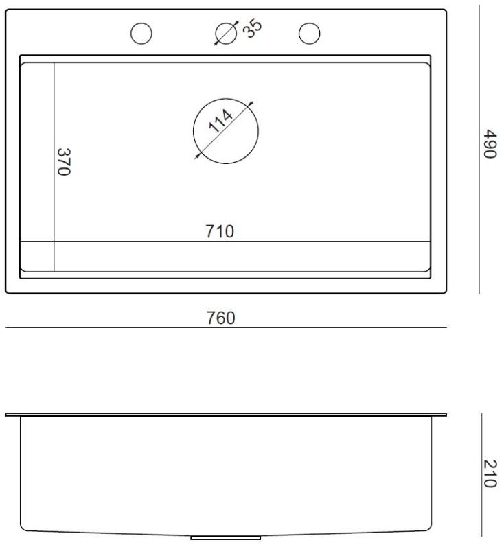 Aquadesign Vesta Pía de Acero Inoxidable 76x49cm Montaje en Superficie y Montaje al Ras con Plataforma para Grifo, Incluye Tapón de Acero Inoxidable y Accesorios - 1208967762