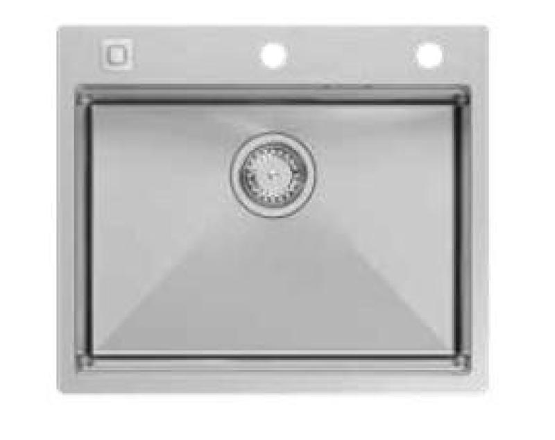 Aquadesign Vesta Cuba de Cozinha em Aço Inoxidável 580x485cm Montagem de Sobrepor e Rebaixada com Bancada para Torneira, incluindo Tampa de Aço Inoxidável e Acessórios - 1208967763