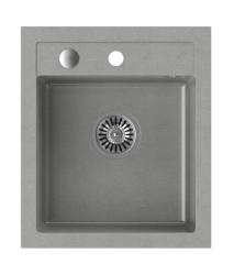 Quadri Londres Granito Cinza Pia 43x50cm com Banco de Torneira e Tampa de Aço Inoxidável - 1208967765