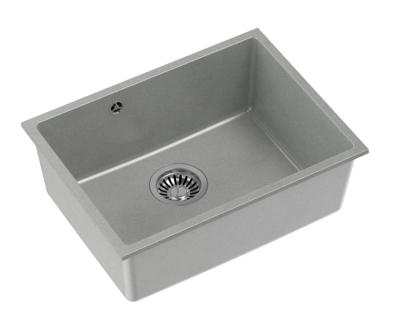 Quadri Elston Cinza Pia de Embutir em Granito 495x360mm com Válvula de Inox 1208967773