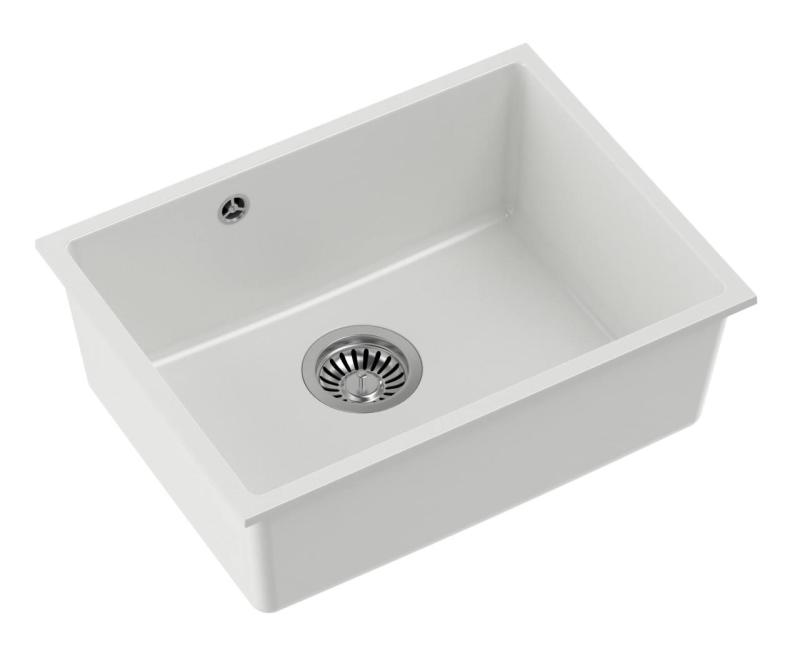 Quadri Elston Pia de Granito Branco para Montagem Inferior 495x360mm com Válvula Inox 1208967774