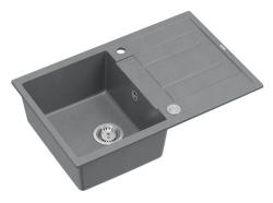 Quadri Sheffield Pia de Sobrepor em Granito Cinza 78x50cm com Escorredor e Válvula de Aço Inoxidável - 1208967793