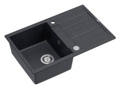 Quadri Sheffield Antracite Pia de Granito de Embutir 78x50cm com Escorredor e Válvula de Inox - 1208967794