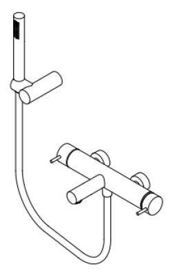 Waterevolution Flow misturador de duche de duas vias com chuveiro de mão PVD Cobre T130NCPE