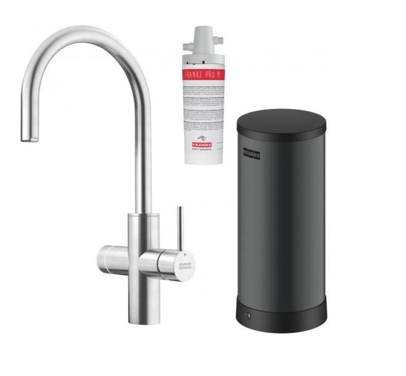 Franke Maris water hub 7L caldeira 3-1 com torneira eletrônica de água fervente Touch em aço inoxidável com bypass waterhub 1208967849
