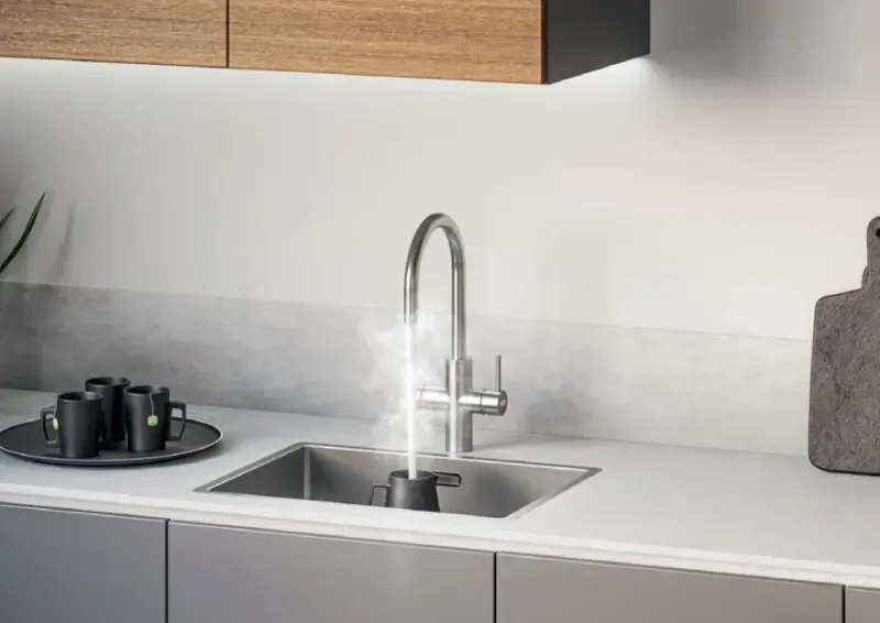 Franke Maris water hub 7L caldeira 3-1 com torneira eletrônica de água fervente Touch em aço inoxidável com bypass waterhub 1208967849