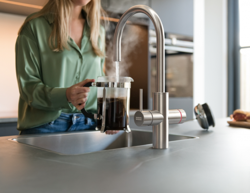 Franke Maris water hub 7L boiler 3-1 com torneira eletrônica de água fervente Touch em aço inoxidável com conjunto de mistura waterhub 1208967850