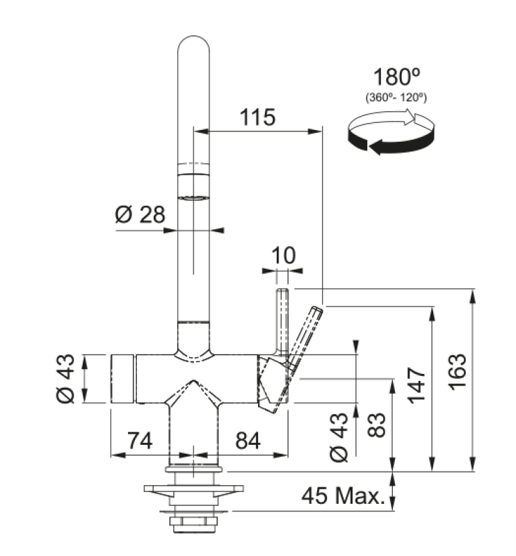 Franke Maris waterhub 7L boiler 3-1 com torneira eletrônica de água fervente Touch, preto fosco 160.0713.604