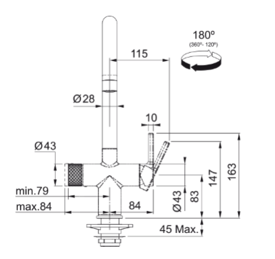 Franke Maris water hub 4L caldeira 3-1 com torneira de água fervente mecânica Twist em aço inoxidável com conjunto de mistura waterhub 1208967858
