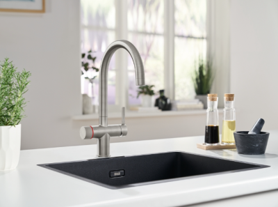 Franke Maris water hub 4L caldeira 3-1 com torneira de água fervente mecânica Twist em aço inoxidável com conjunto de mistura waterhub 1208967858