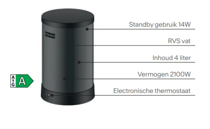 Franke Maris water hub 4L caldeira 3-1 com torneira de água fervente mecânica Twist em aço inoxidável com conjunto de mistura waterhub 1208967858