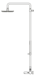 Waterevolution Flow torneira misturadora de três vias para duche com chuveiro de mão e de teto cromado T131N01