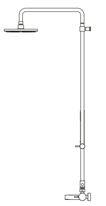 Waterevolution Flow three-way shower mixer with hand and overhead shower stainless steel T131NIE
