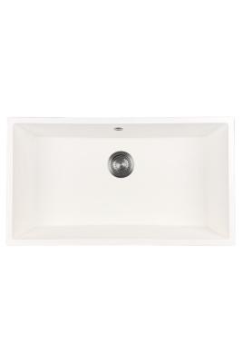 GraniteMy Universal Grande Pia de Granito Branco 74x40 cm com tampão de metal gun - 1208967895