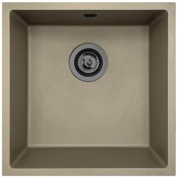 GraniteMy Universal Taupe Pia de Granito 40x40 cm de Sobrepor, Embutir e Montagem Nivelada com Tampão de Metal Gun - 1208967913