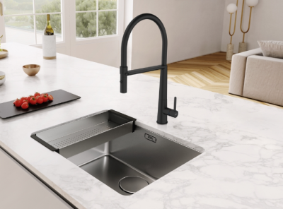 Franke Icon Misturador de Cozinha Monocomando com Ducha Flexível, Preto 115.0690.598