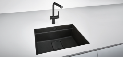 Mistura Monocomando Franke Active Twist Preto com Bica Fixa e Controle de Descarte Integrado 115.0669.768