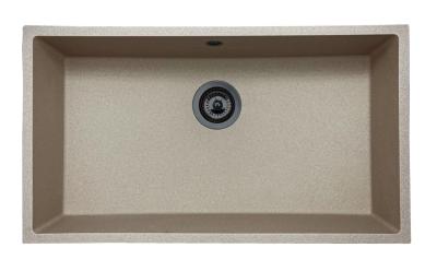 GraniteMy Universal pia de granito areia bege 74x40 cm montagem superior, montagem inferior e montagem nivelada com tampão de metal canhão 1208968021.