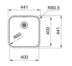 Franke Smart SRX 210.40 Aço Inoxidável Pia 40x40 Montagem Reta - 127.0688.727
