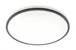 Lâmpada de teto TULA LED, Ø350mm, 4000K, 24W, 1680lm, AC180-250V, 50/60 Hz, PF>0,5, IP44, preta, 3 anos