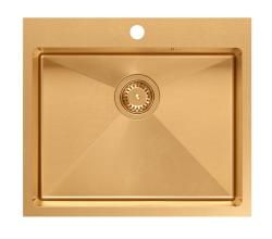 Aquadesign Clara Pia de Cobre 55x48cm Sobrepor ou Embutir com Bancada para Torneira e Plugue de Cobre - 1208969505