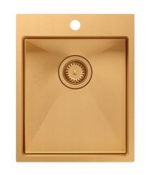 Aquadesign Clara Pia de Cobre 40x50cm Montagem de Sobrepor ou de Embutir com Bancada de Torneira e Tampão de Cobre - 1208969507