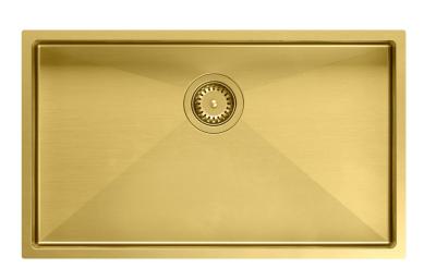 Aquadesign Zara Pia Dourada 74x44cm Submontagem, Montagem plana e Montagem sobreposto com Tampão Dourado - 1208969509