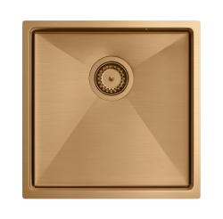 Aquadesign Zara Pia de Cobre 44x44cm para Instalação Sob, Nivelada e Sobre a Bancada com Válvula de Cobre - 1208969515