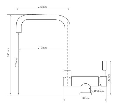 Serenidade Graniteland Misturador de Cozinha Preto com Bica Dobrável 1208969533