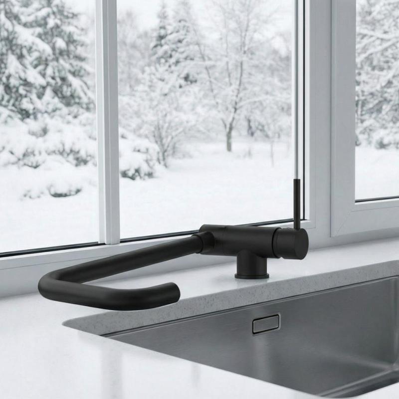 Graniteland Serenity Kitchen Faucet Black with Foldable Spout 1208969533