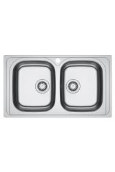 Franke Spark SKX 620-86 Pia Dupla em Aço Inoxidável com Furo para Torneira 86x50cm 101.0714.440