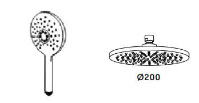 Waterevolution Flow misturador termostático de três vias com chuveiro de teto e ducha manual redonda dourada clara T131TNRWGE