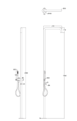 Waterevolution Flow coluna de duche com misturadora e chuveiro de mão Light Gold T147WGE