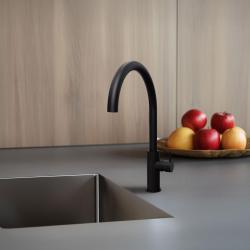 Waterevolution Flow torneira de cozinha com bica giratória redonda preta T158UPR