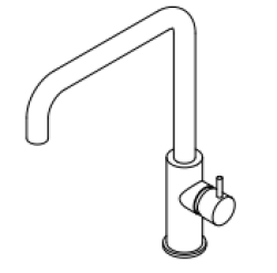 Waterevolution Flow misturador de cozinha com bica giratória angular em latão T158HLE